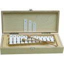 Metalofón, 12 kláves, biely, v drevenej krabičke